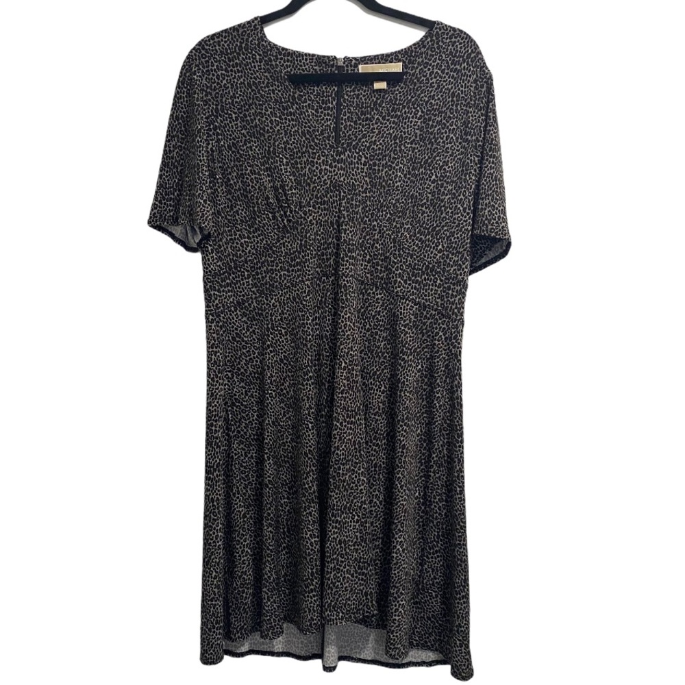 NWT Michael Kors Black Leopard Short Sleeve Dress